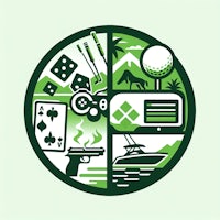 a green circle with various items in it